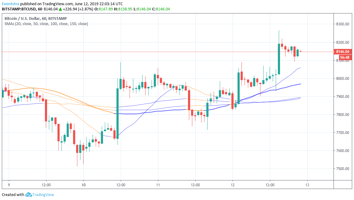 BTC Finally Breaks above 8,000