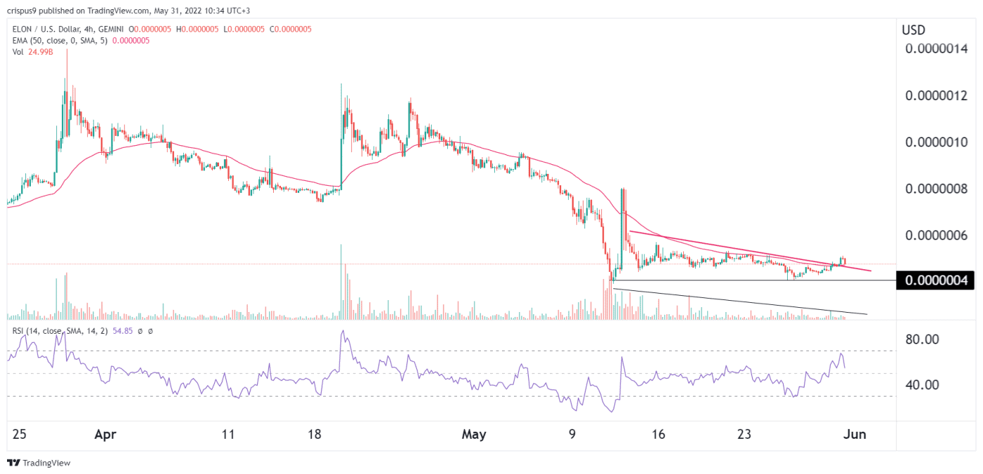 Dogelon Mars Price Prediction as ELON volume dries up